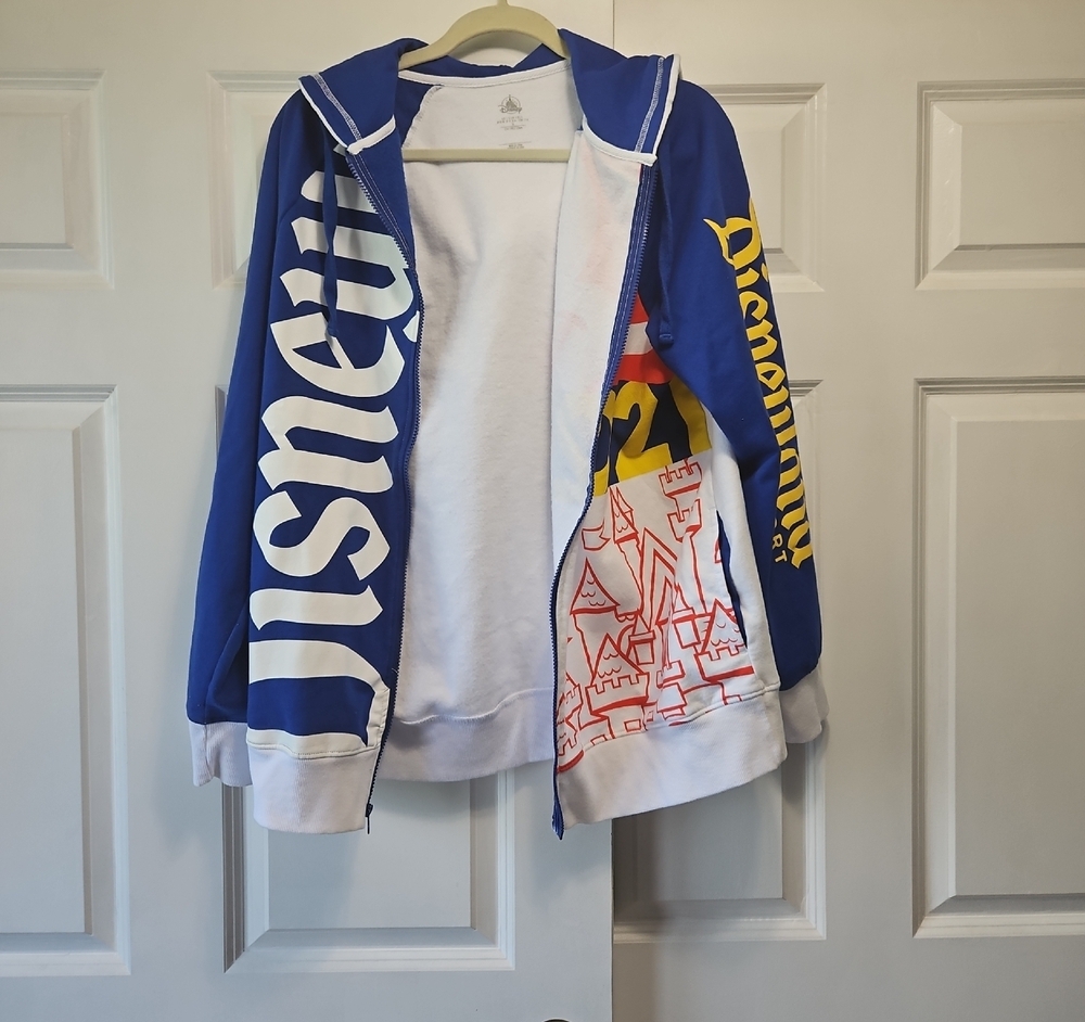 Disney Blue and White Sweatshirt with Iconic Graphics